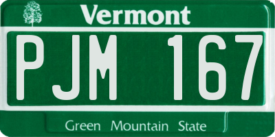 VT license plate PJM167