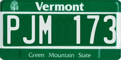 VT license plate PJM173