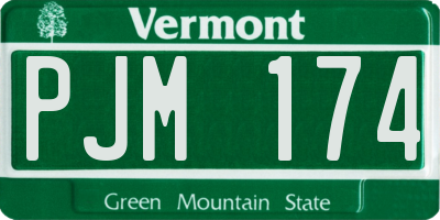 VT license plate PJM174