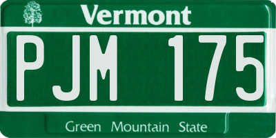 VT license plate PJM175
