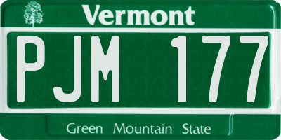VT license plate PJM177