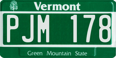VT license plate PJM178