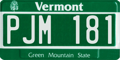 VT license plate PJM181