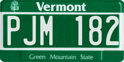 VT license plate PJM182