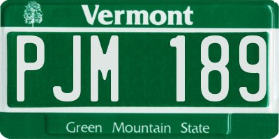 VT license plate PJM189