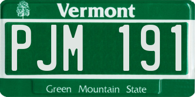 VT license plate PJM191