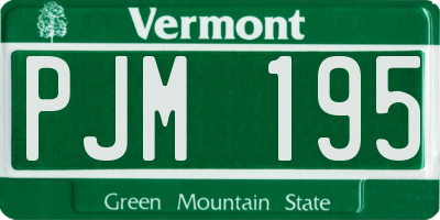 VT license plate PJM195