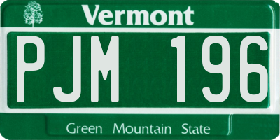 VT license plate PJM196