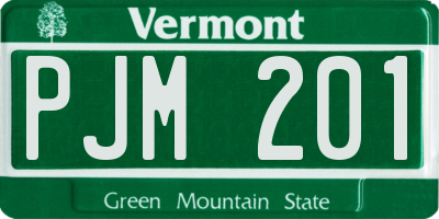 VT license plate PJM201