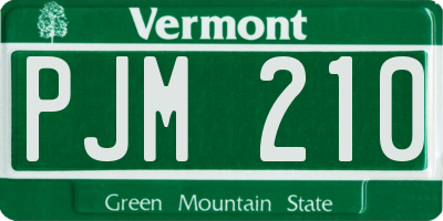 VT license plate PJM210