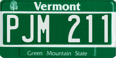 VT license plate PJM211