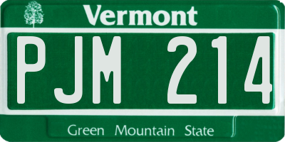 VT license plate PJM214