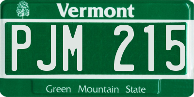 VT license plate PJM215