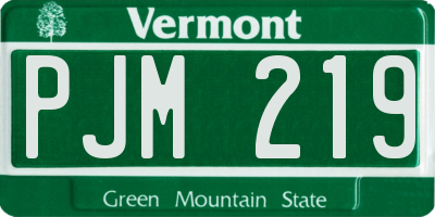 VT license plate PJM219