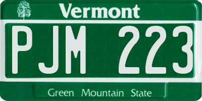 VT license plate PJM223