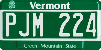 VT license plate PJM224