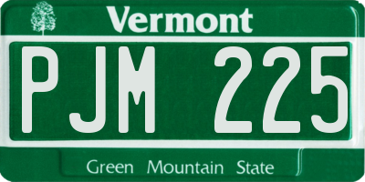 VT license plate PJM225