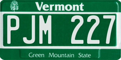 VT license plate PJM227
