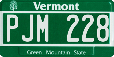 VT license plate PJM228