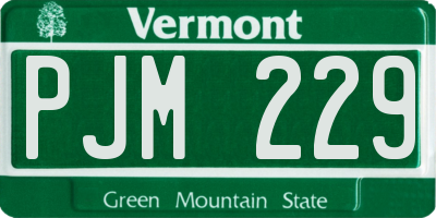VT license plate PJM229