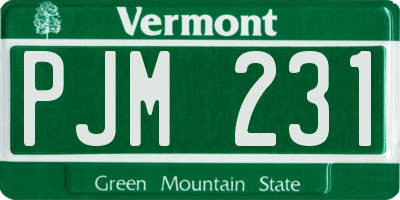 VT license plate PJM231