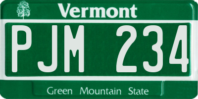 VT license plate PJM234