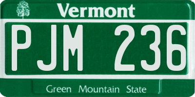 VT license plate PJM236