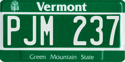 VT license plate PJM237