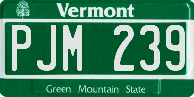 VT license plate PJM239