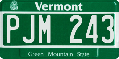 VT license plate PJM243