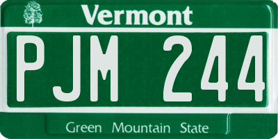 VT license plate PJM244