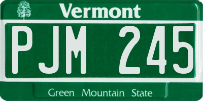 VT license plate PJM245