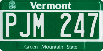 VT license plate PJM247