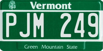 VT license plate PJM249