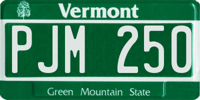 VT license plate PJM250