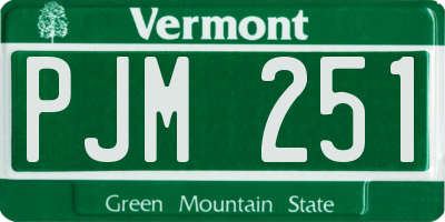 VT license plate PJM251
