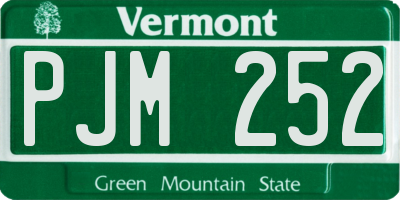 VT license plate PJM252