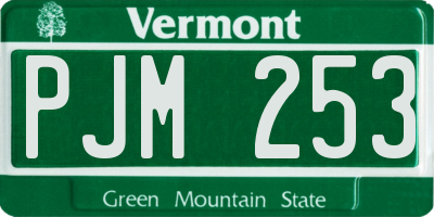 VT license plate PJM253