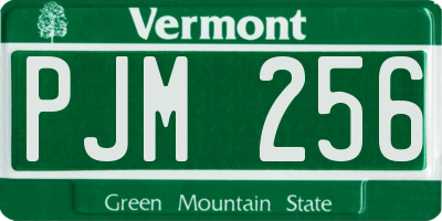 VT license plate PJM256