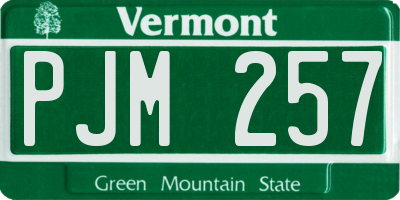 VT license plate PJM257