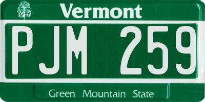 VT license plate PJM259