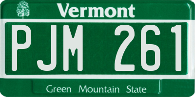 VT license plate PJM261