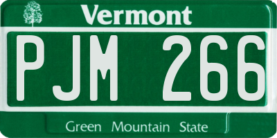 VT license plate PJM266