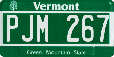 VT license plate PJM267
