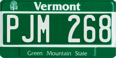 VT license plate PJM268