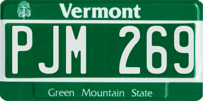 VT license plate PJM269