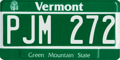 VT license plate PJM272