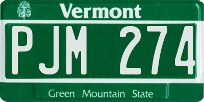 VT license plate PJM274