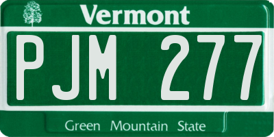 VT license plate PJM277