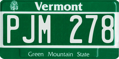 VT license plate PJM278